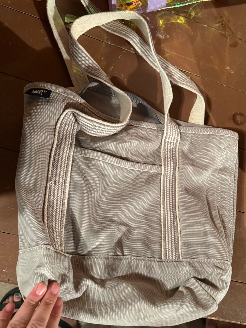 Lands End Medium Canvas Tote Bag with Dual Straps